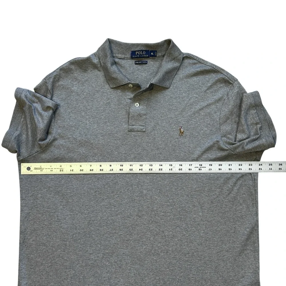 Polo RALPH LAUREN Gray Polo sx XL 100% Cotton Pima Business Casual Neutral